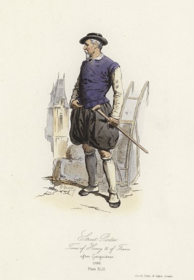 Straßenträger der Zeit von Heinrich III. von Frankreich von French School