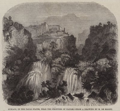 Subiaco, in den päpstlichen Staaten, nahe der Grenze zu Neapel (Gravur) von French School