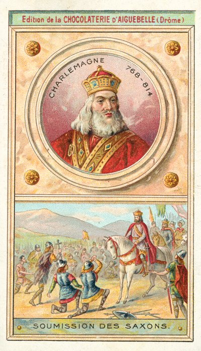 Unterwerfung der Sachsen unter Karl den Großen, 785 von French School