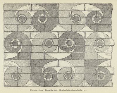 Susa, Emaille-Platte, Höhe der Kante jedes Ziegels, 9 cm von French School