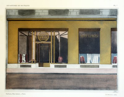 Schneider, Platte 7, Illustration aus Devantures de Boutiques von Louis-Pierre Sezille, Paris, 1927 von French School