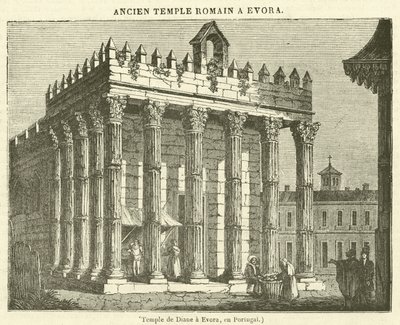 Tempel der Diana in Evora, Portugal von French School