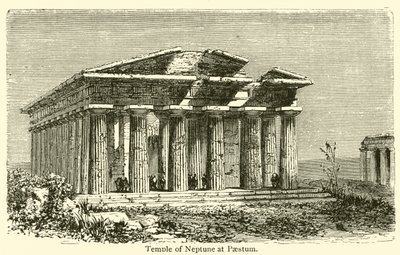 Tempel des Neptun in Paestum (Gravur) von French School