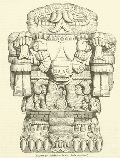Teoyaomiqui, die Göttin des Todes, mexikanisches Idol von French School