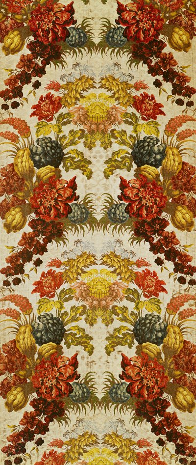 Textil mit wiederholtem Blumenmuster, Lyoner Werkstatt, um 1740 von French School
