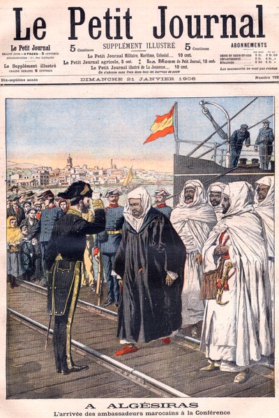 Die Ankunft der marokkanischen Botschafter, darunter Sidi-Mohammed Torres zur Algeciras-Konferenz, aus 