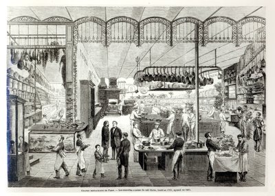 Die neuen Küchen des Café Riche, 1866 von French School