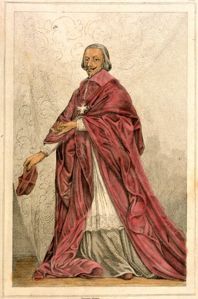 Der Kardinal von Richelieu (1585-1642) - Gravur 19. Jahrhundert. von French School