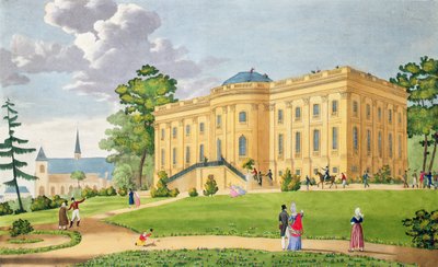 Das Schloss von Montmorency, nahe Paris, ca. 1815-20 (Farbstich) von French School