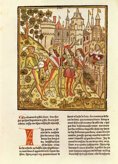 Die Stadt Gottes und die Stadt dieses Jahrhunderts, aus La Cité de Dieu, 1486-87 von French School