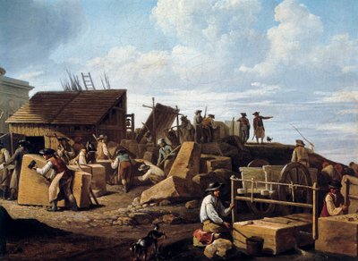 Der Bau des Hôtel de Salm, Paris (Detail), 1786 von French School