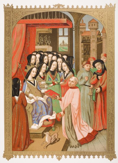 Der Hof von Maria von Anjou (1404-63) Faksimile einer Miniatur aus 