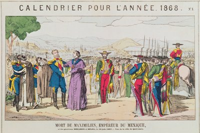 Der Tod von Maximilian, Kaiser von Mexiko, 19. Juni 1867 von French School