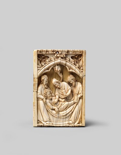 Die Grablegung Christi (obere Hälfte des rechten Flügels eines Diptychons) von French School
