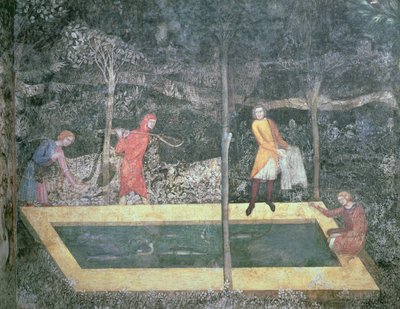 Der Fischteich, aus dem Hirschzimmer, 1343 von French School