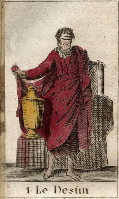 Das Schicksal, Herrscher des menschlichen Schicksals. Aus „Mythologie der Jugend“ von Pierre Blanchard 1803 von French School