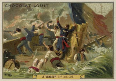 Das französische Kriegsschiff Vengeur in der Schlacht bei Ushant (Glorreicher Erster Juni), 1794 von French School