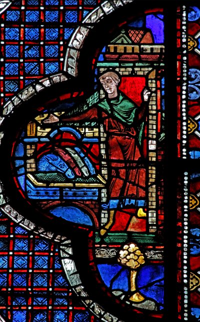 Das Fenster des barmherzigen Samariters: Das Gasthaus empfängt den Samariter und den Verwundeten von French School
