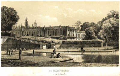 Der Große Trianon, vom Kanal in Versailles aus gesehen im Jahr 1857. von French School
