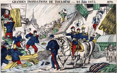 Die großen Überschwemmungen von Toulouse am 23. Juni von French School