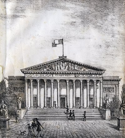 Das Haus der Abgeordneten - „Alphabet Picturesque des Monumens de Paris“ um 1840 (Gravur) von French School