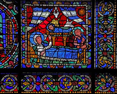 Das Leben Christi Fenster: Die Geburt Christi von French School