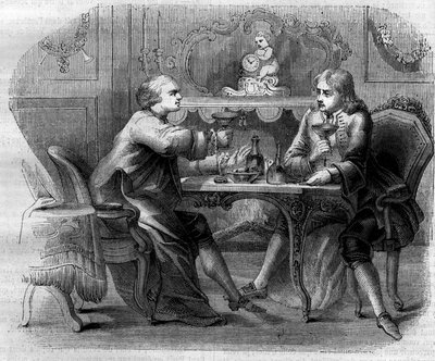 Der Marquis de Nointel bietet dem Banditen Cartouche ein Mittagessen an von French School
