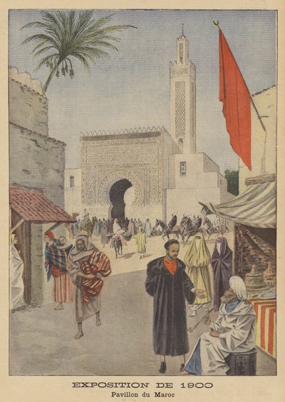 Der marokkanische Pavillon auf der Weltausstellung 1900 in Paris von French School