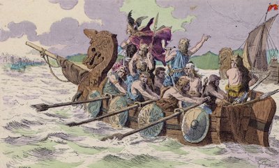 Die Normannen erreichen Paris, 885 von French School