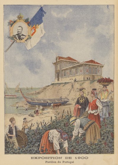 Der portugiesische Pavillon auf der Weltausstellung 1900 in Paris von French School
