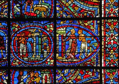 Das Fenster des verlorenen Sohnes: eine Kurtisane wirft ihn hinaus von French School