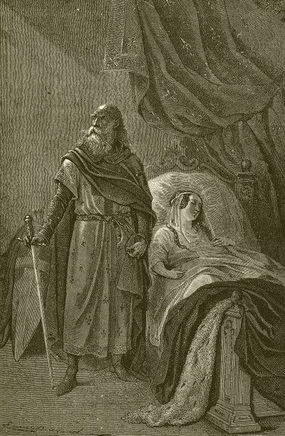 Die Königin Margarete und der alte Ritter von French School