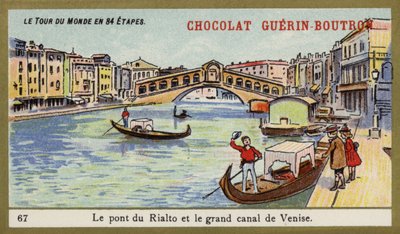 Die Rialtobrücke und der Canal Grande von Venedig von French School