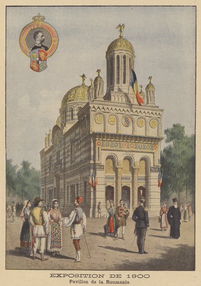 Der rumänische Pavillon auf der Weltausstellung 1900 in Paris von French School