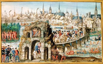 Das königliche Einzugsfest von Henri II. (1519-59) in Rouen, 1. Oktober 1550 von French School