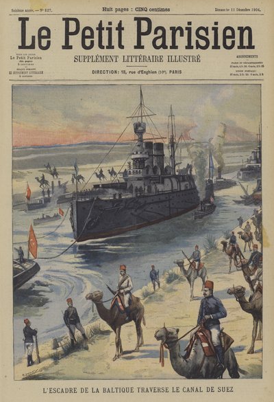 Die russische Baltische Flotte passiert den Suezkanal von French School