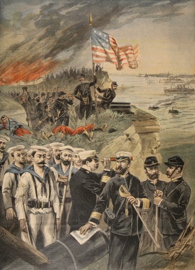 Der Spanisch-Amerikanische Krieg: Landung in Guantanamo, Illustration aus Le Petit Journal: Supplement illustre, 1898 von French School