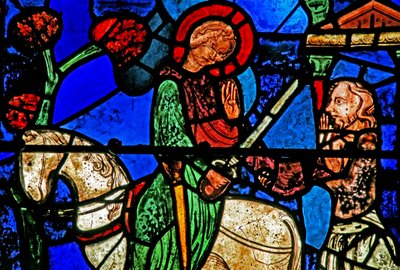 Das St. Martin Fenster: Der Heilige teilt seinen Mantel von French School