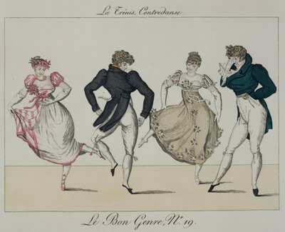 Der Trenis-Quadrille, Tafel 19 aus Le Bon Genre, 1805 von French School