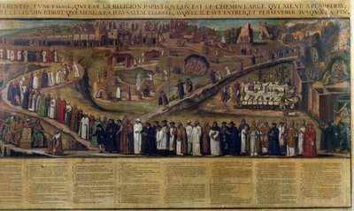 Die zwei Wege der Religion, Darstellung der Spaltung zwischen Protestantismus und Katholizismus von French School
