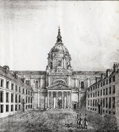 Die Universität der Sorbonne - „Alphabet Picturesque des Monumens de Paris“ ca. 1840 (Gravur) von French School