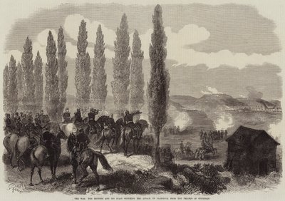 Der Krieg, der Kaiser und sein Stab beobachten den Angriff auf Saarbrücken von den Höhen von Spicheren von French School