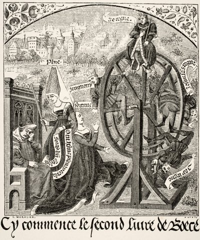Das Rad des Schicksals, aus Wissenschaft und Literatur im Mittelalter von Paul Lacroix, veröffentlicht in London 1878 von French School