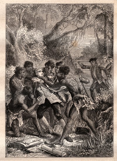 Das Abenteuer von Barre: Begleiterin des Botanikers Philibert Commerson, Jeanne Barret (oder Bare, Baret, geborene Barer) gibt sich als sein Diener aus, unter dem Namen „Jean Barre“, um ihn auf der von Bougainville 1766 geleiteten Expedition zu begleiten u von French School