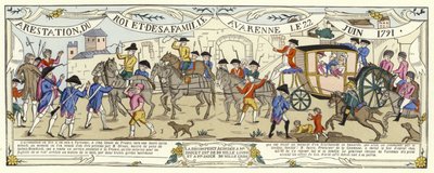 Die Verhaftung von Ludwig XVI. von Frankreich und seiner Familie, Varennes, 22. Juni 1791 von French School