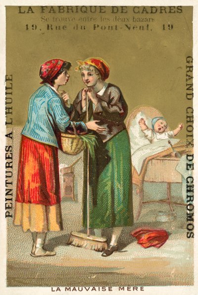 Die schlechte Mutter (Chromolitho) von French School