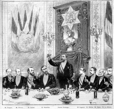 Das Bankett der Liga der Patrioten für General Boulanger am 25. November von French School