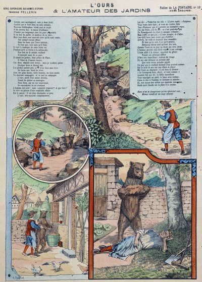 Der Bär und der Gartenliebhaber - Fabeln von La Fontaine in Bildern von Epinal von French School
