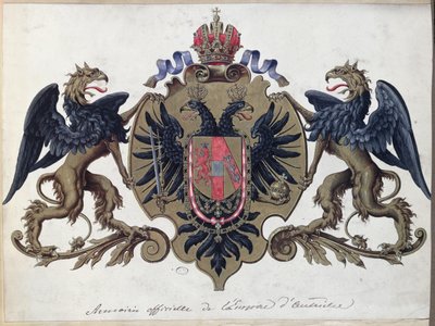 Das Wappen des österreichischen Kaiserreichs, vor 1867 von French School