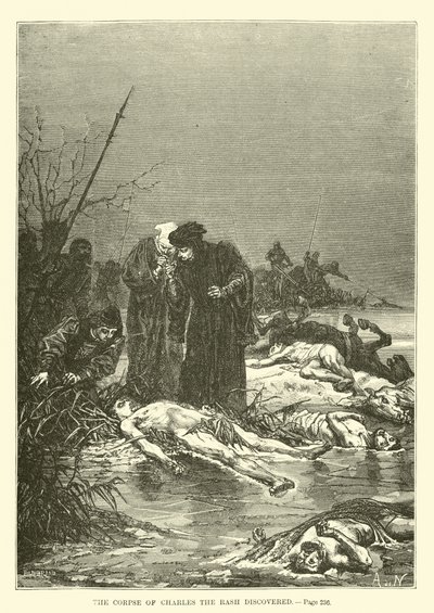 Die Leiche von Karl dem Kühnen entdeckt von French School